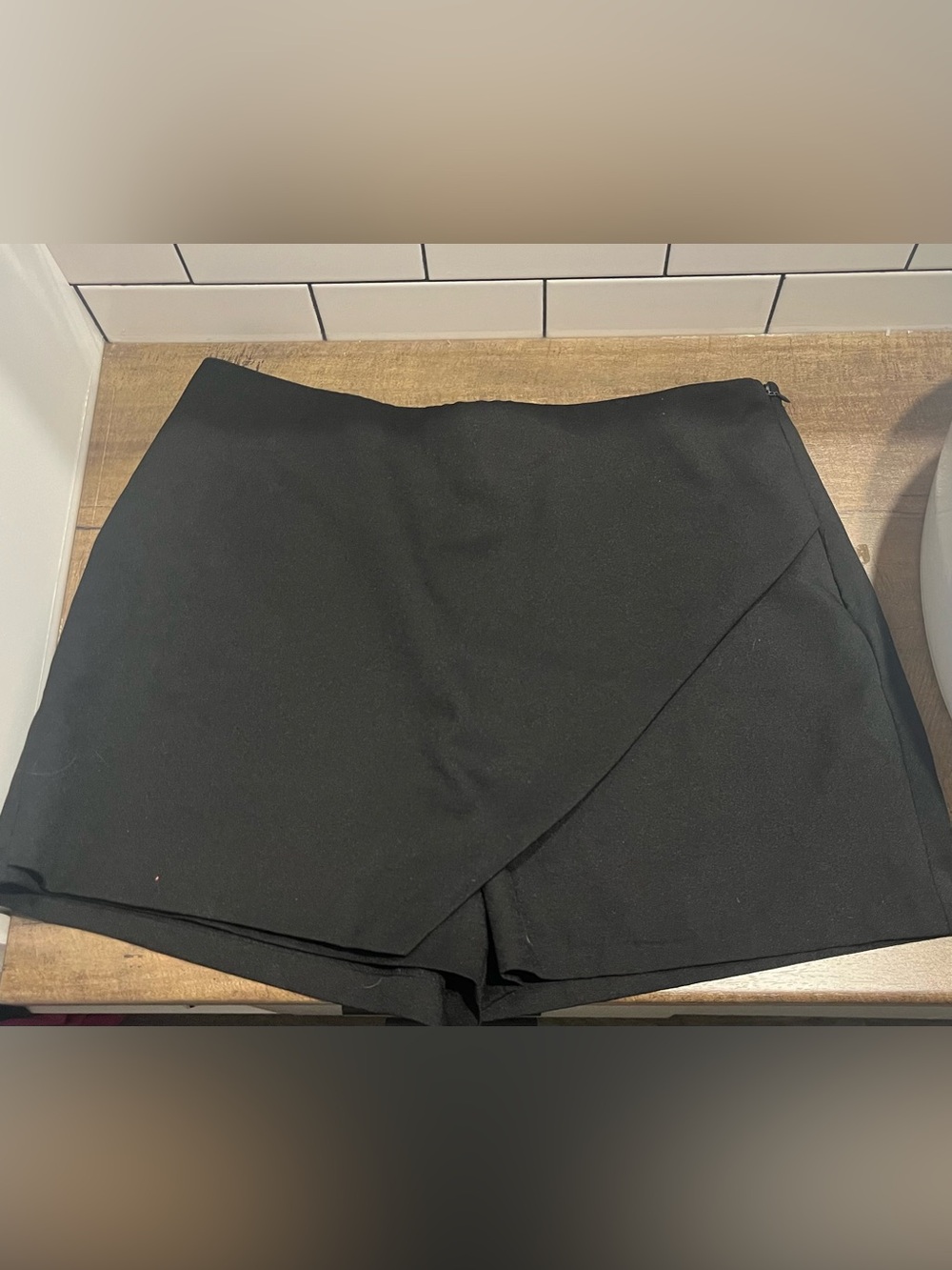 Black Asymmetrical Skort Shorts for Women 🖤
